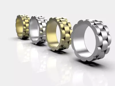 wedding ring 3D print model 9