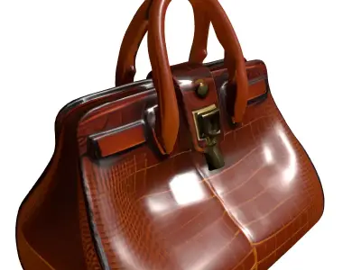 Luxury Crocodile Leather Handbag Low-poly 3D model