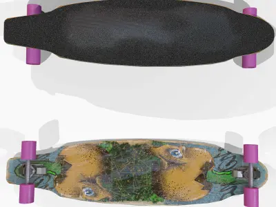 Longboard Low-poly 3D model