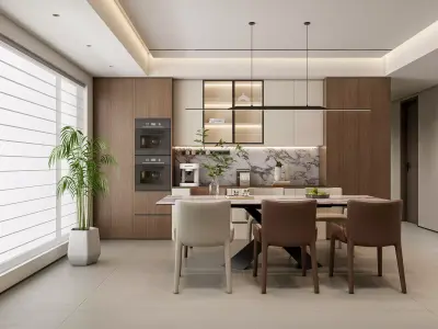 Dining room Dining interior Dining table 37 3D model