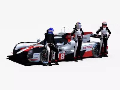 Toyota TS050 Hybrid 2018 Low-poly 3D model