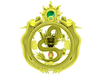 6176 Luxury Fengshui Dragon Pendant  3D print model