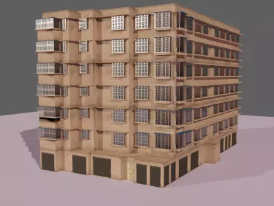 Indian Street Building Packs Low-poly 3D model