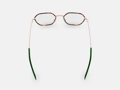 Murrow Eyeglasses in Oak Barrel with Polished Gold 3D model