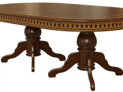 Wooden table with veneers 2000 3D model