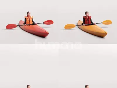 Humano Woman kayaking -2505-044-3631 3D model
