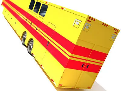 Yellow Red Striped Trailer 03 3D model