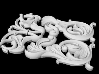 Central decor ornament for furniture 3D model 416