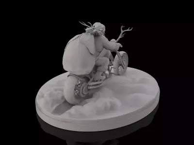 The badass Biker Santa Claus 3D model 3D print model