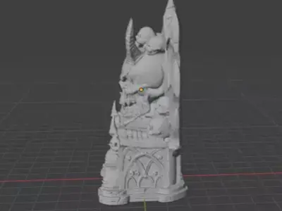 Skull Chair Gaming Headset Stand 3D print model