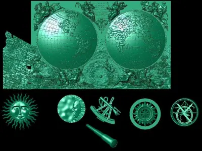 ancient map of the world   2  3D model