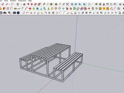 BENCH 05 Low-poly 3D model