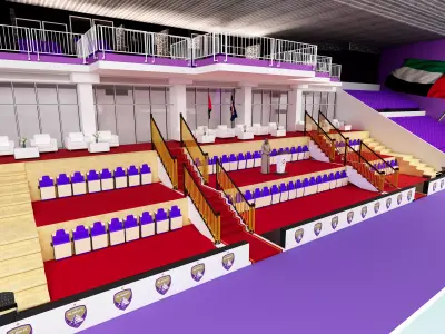 Al Ain Volleyball Stadium Event Setup - Exterior Interior Design 3D model
