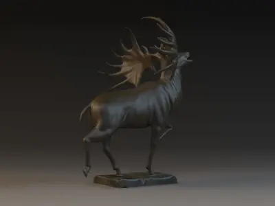 animal deer sculpture antlers art sculptures 3D model
