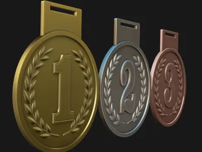 Award Medal 1-2-3 3D print model