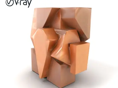 Cubist Abstract Sculpture Model Pack Low-poly 3D model