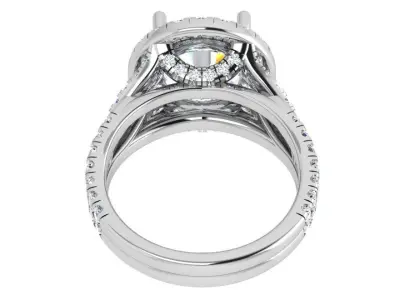 Round Halo Twisted Ring 3861 3D print model