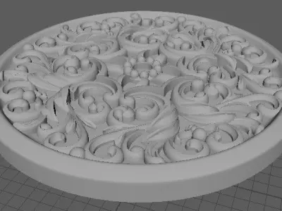 rosette ornately carved plate 3D model purchase