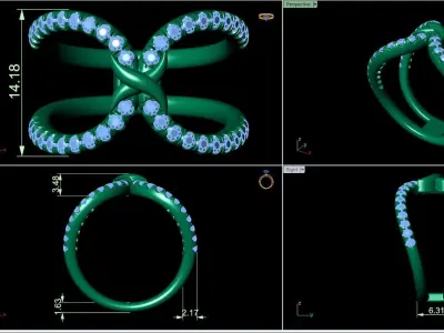 Luxury fancy ring 3D print model