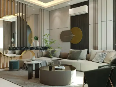 Luxury Modern Living room 01 3D model