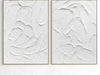 Plaster Two Photo Frame 266 Low-poly 3D model