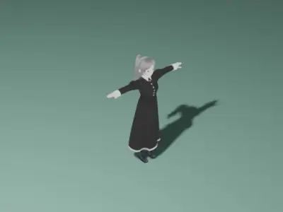 Anime Girl Character - Teacher Style Low-poly 3D model