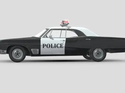 Buick Wildcat Police Car 1968 Low-poly 3D model