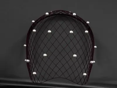 Hoop with web  beads 3D model