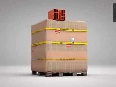 Brick Stack - 6 Holes 3D model