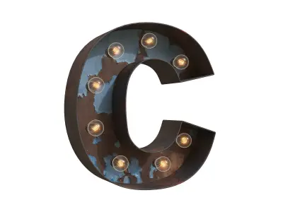 Vintage Rusty Marquee Letters 3D model