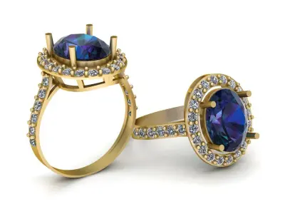 Luxury Diamond Ring 3d Printable Model 3D print model order