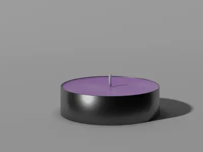 Tealight set candle Low-poly 3D model