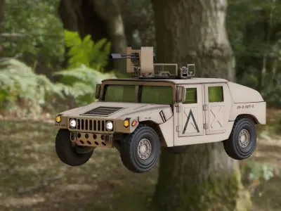 HMMWV humvee High Mobility Multipurpose Wheeled Vehicle  GAU19 3D model