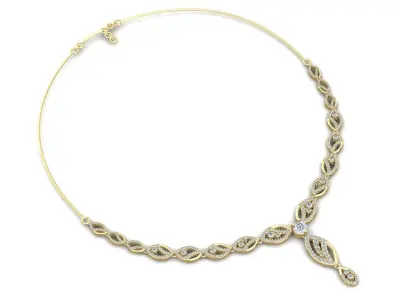 Gold Diamond Necklace 3D print model