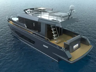 14 m Trawler Motor yacht 3D model