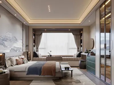  Chinese Bedroom interior 104 3D model