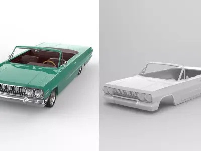 Chevrolet Impala 1963 2 door open top 3D print model