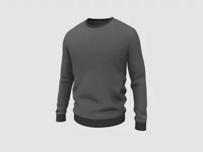 Sweater full sleeves grey Low-poly 3D model