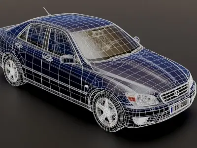 Lexus IS200 Low-poly 3D model