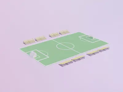 Soccer Field - Low Poly Style Free low-poly 3D model