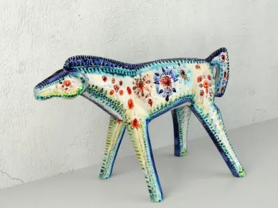 Vintage Italian Ceramic Horse Figurine 3D model