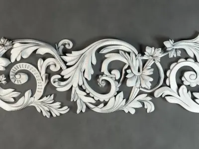 Ornament001 gold ornate wall plaque 3D model