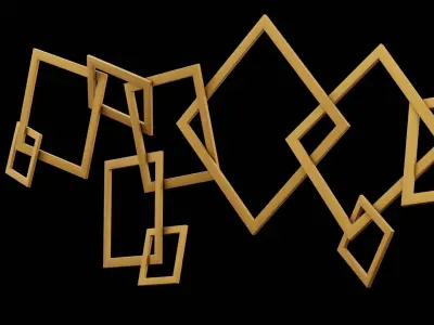 Geometrical Furniture Design Low-poly 3D model