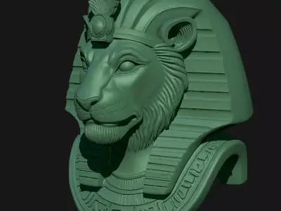lion sculpture 3D print model