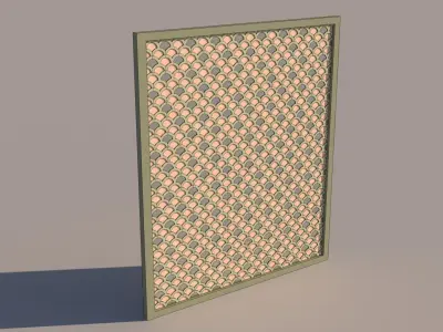 Wall Panel with Mirror 3D model