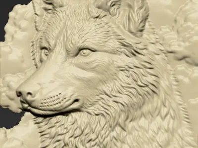 Wolf Head A6 3D print model