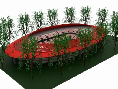 Football Stadium Low-poly 3D model 17
