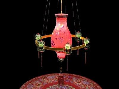 Chinese palace  lantern  3D model purchase