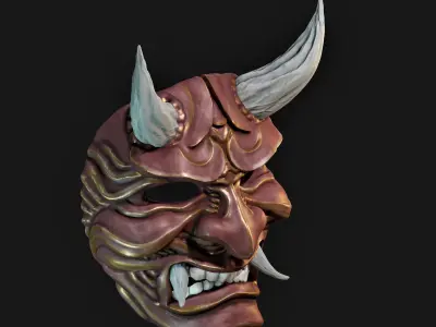 Hannya Samurai Oni Mask 5 3D print model