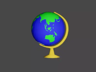 Low Poly Globe Model Free low-poly 3D model